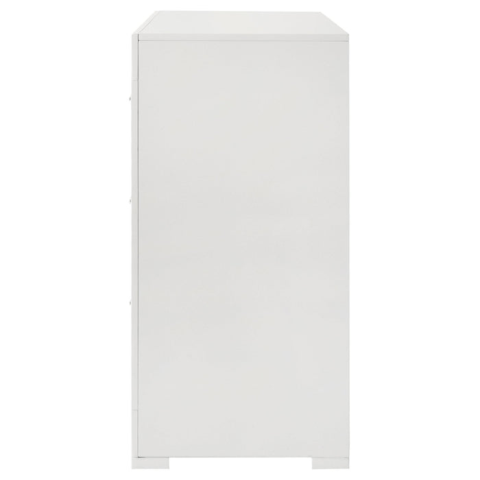 Ives 6-drawer Dresser Cabinet White High Gloss