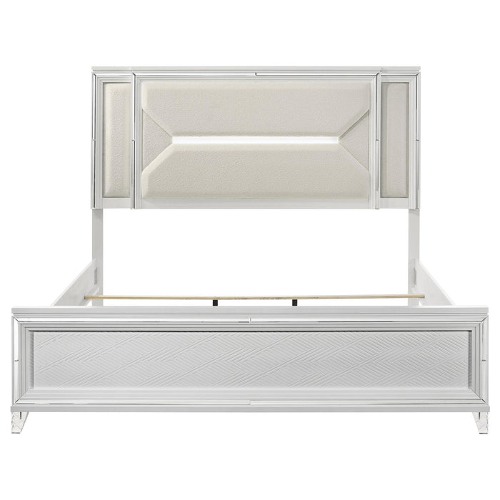 Marmore 64-inch Eastern King Panel Bed LED Headboard White