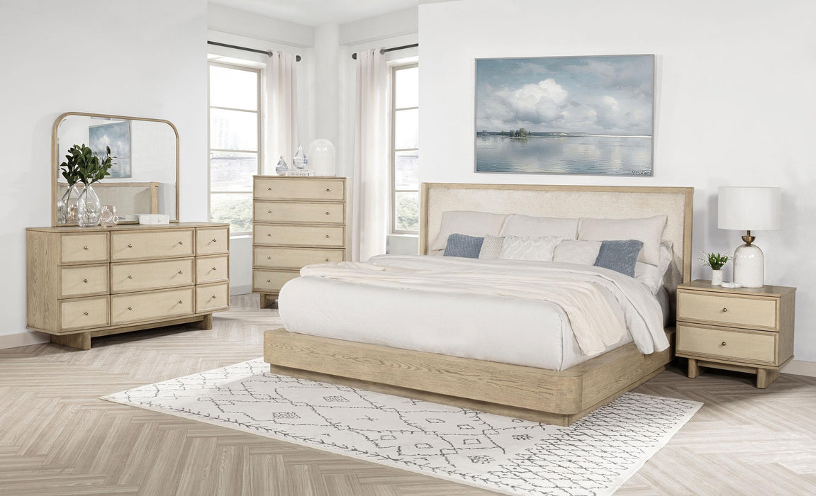 Kailani 9-drawer Dresser and Mirror Beige Oak