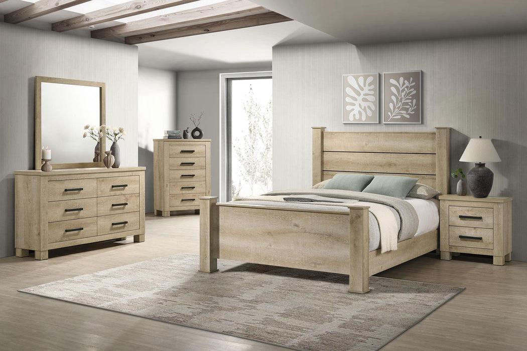 Oakglen 6-drawer Bedroom Dresser and Mirror Weathered Oak