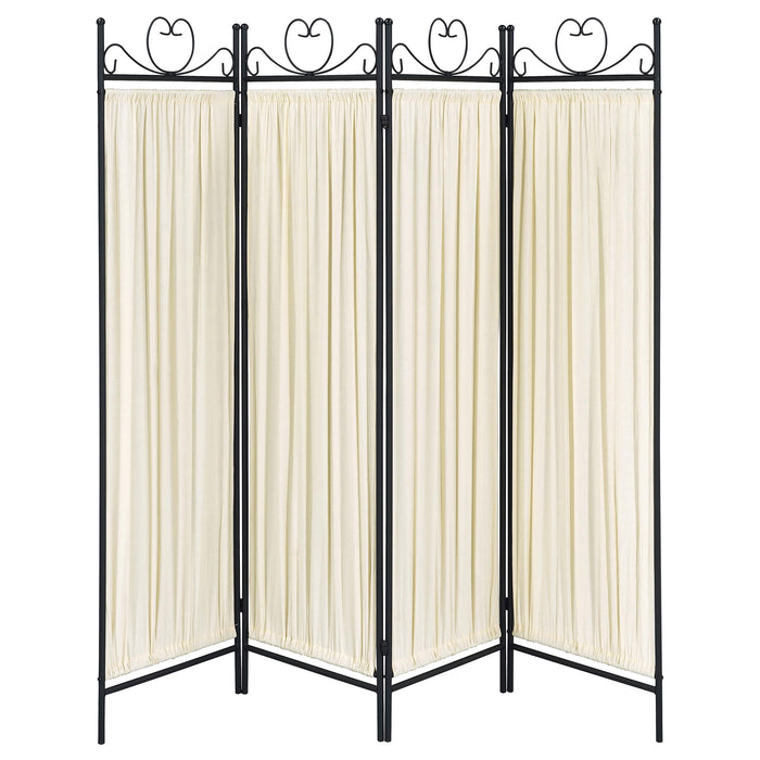 Dove 4-Panel Room Divider Folding Shoji Screen Beige