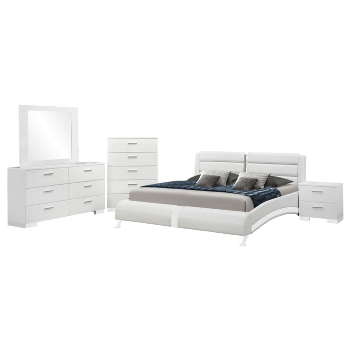Jeremaine 5-piece Eastern King Bedroom Set White