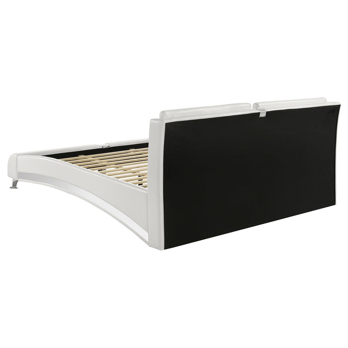 Jeremaine Upholstered Eastern King Sleigh Bed White