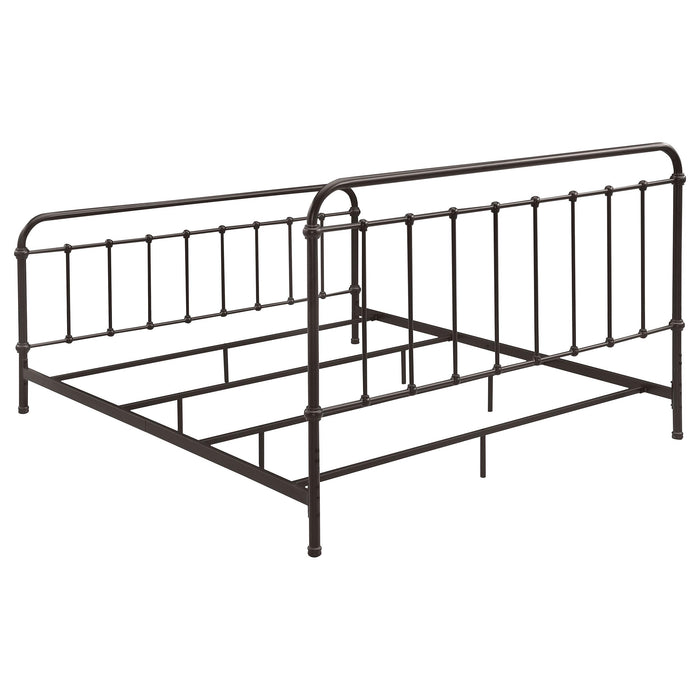 Livingston Metal Eastern King Open Frame Bed Dark Bronze
