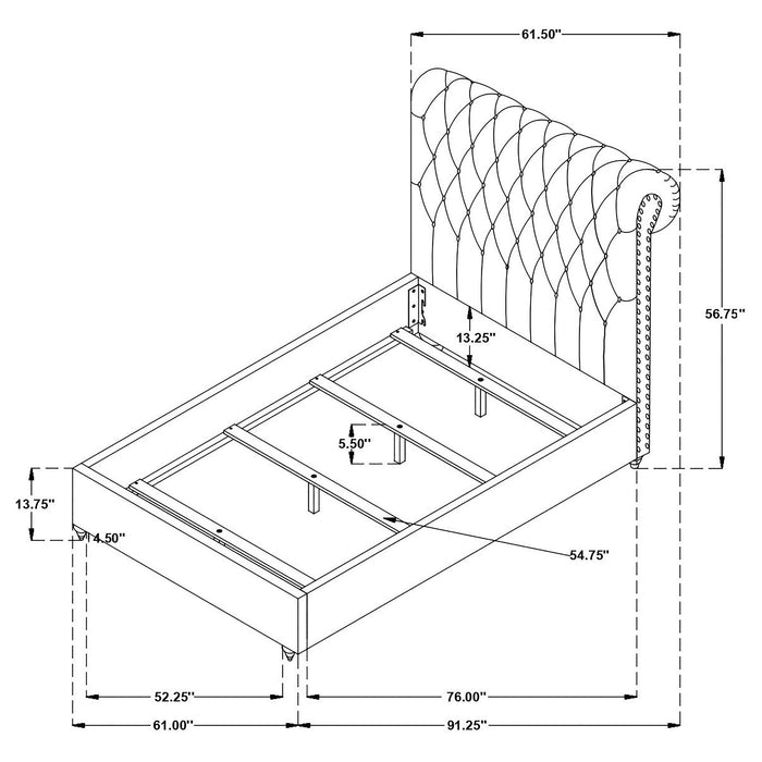 Devon 4-piece Full Bedroom Set Beige and Burnished Oak
