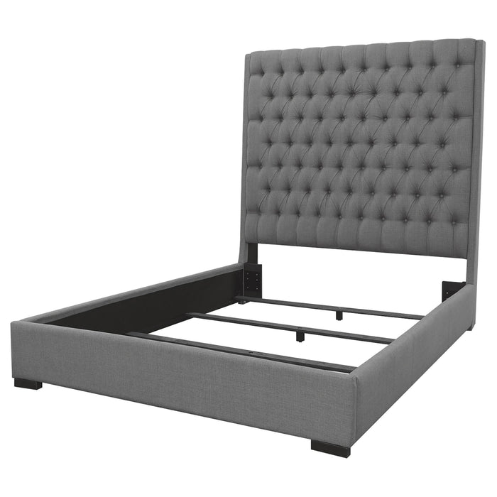 Camille Upholstered Queen Panel Bed Grey