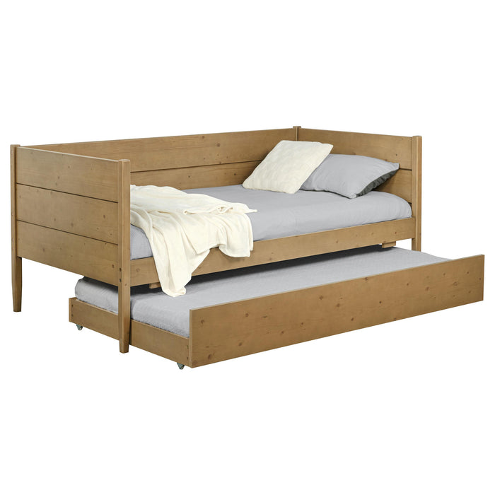 Calinda Wood Twin Daybed With Trundle Natural