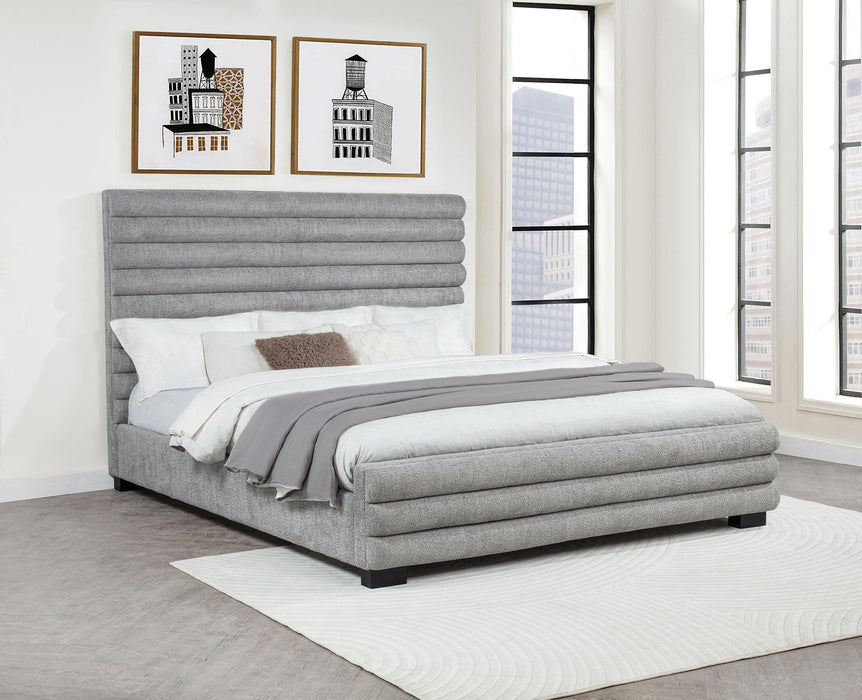 Patricia 58-inch Boucle Upholstered California King Bed Grey