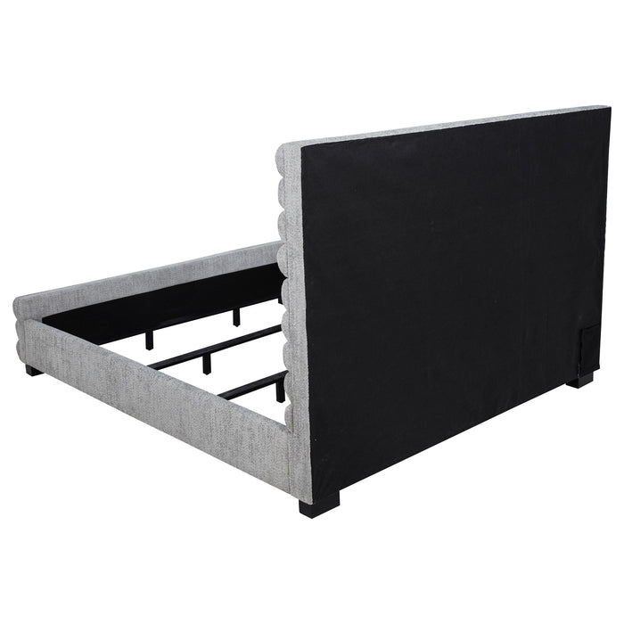 Patricia 58-inch Boucle Upholstered California King Bed Grey