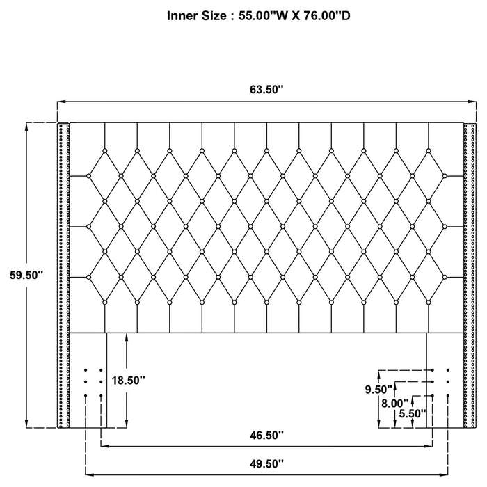 Bancroft Upholstered Full Wingback Headboard Grey