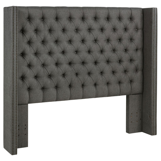 Bancroft Upholstered Eastern King Wingback Headboard Grey