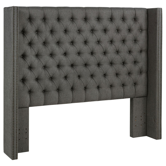 Bancroft Upholstered Queen Wingback Headboard Grey
