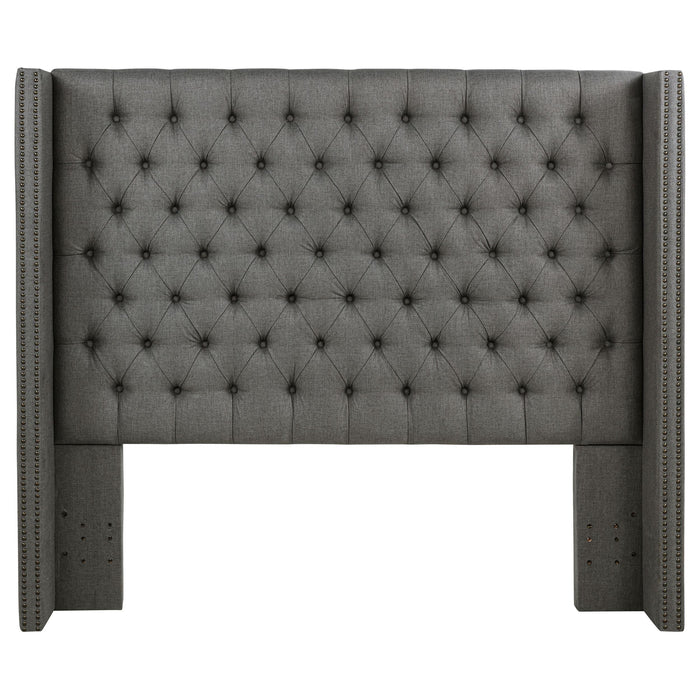 Bancroft Upholstered Queen Wingback Headboard Grey