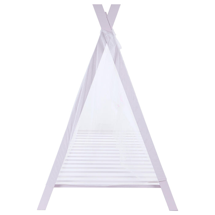 Fultonville Metal Twin Tent Bed with 7-inch Mattress Pink