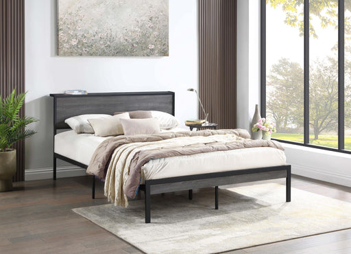 Ricky Metal Queen Panel Bed Grey