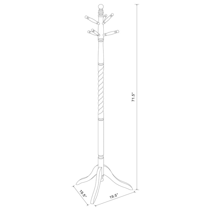 Riona 6 Hook Freestanding Wood Coat Rack Hat Hanger Merlot