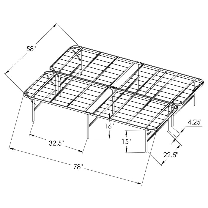 Mabel Metal Queen Mattress Support Platform Bed Black