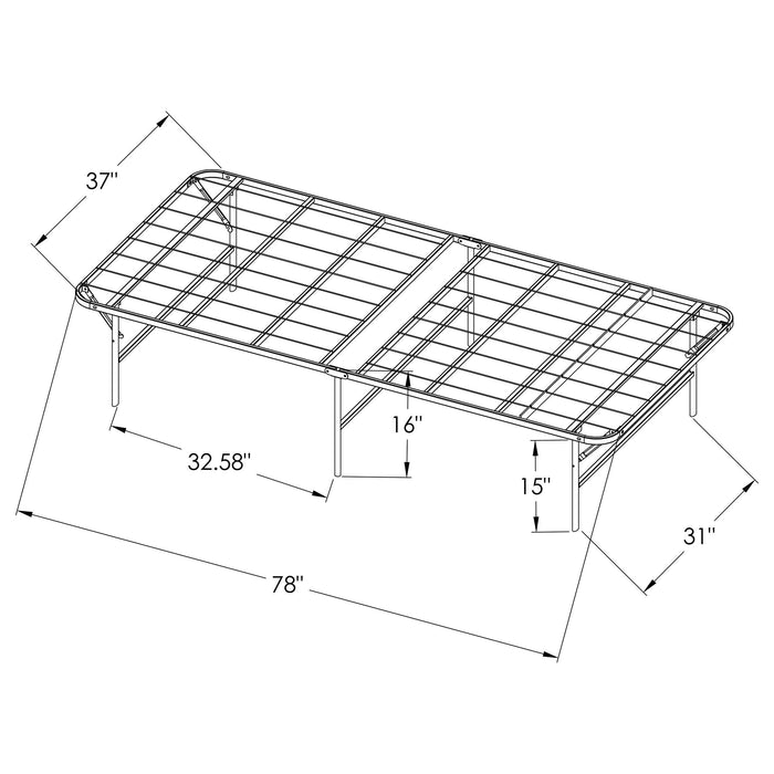 Mabel Metal Twin Extra Long Support Platform Bed Black
