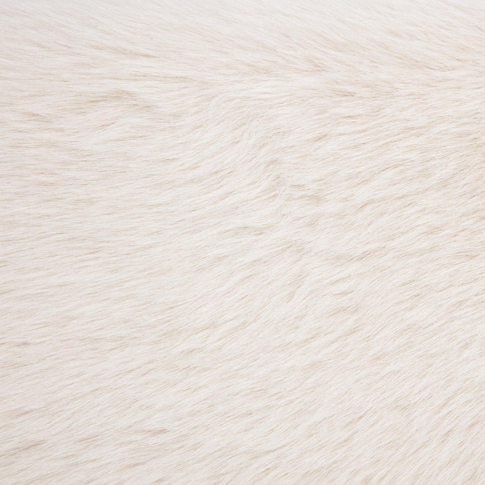 Rebecca Faux Fur Upholstered Queen Bed Cream