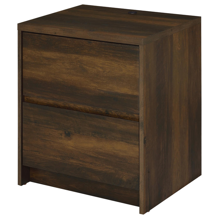 Westpark 2-drawer Nightstand LED Lights and USB Dark Pine