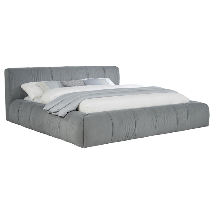 Wilshire Upholstered California King Platform Bed Grey