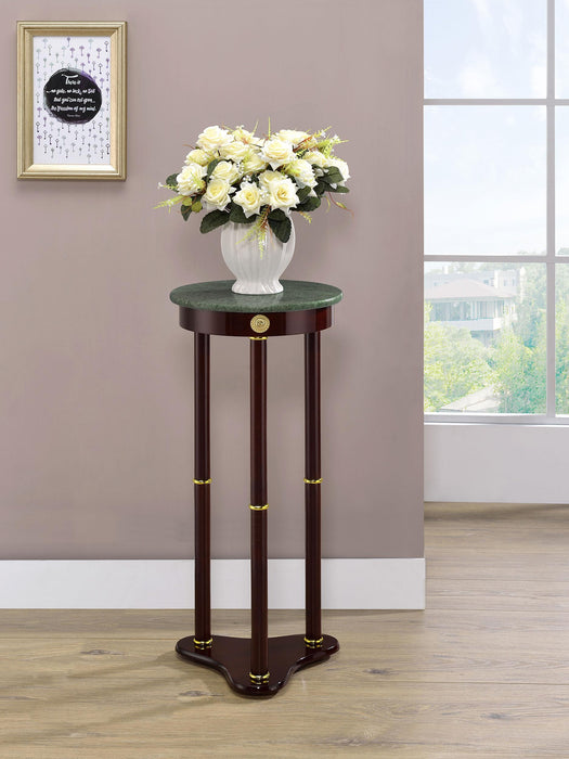 Edite Round Marble Top Plant Stand Merlot