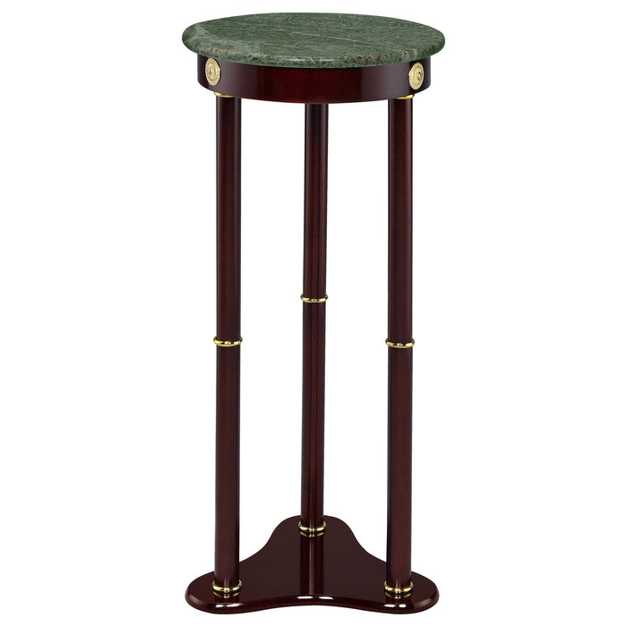 Edite Round Marble Top Plant Stand Merlot