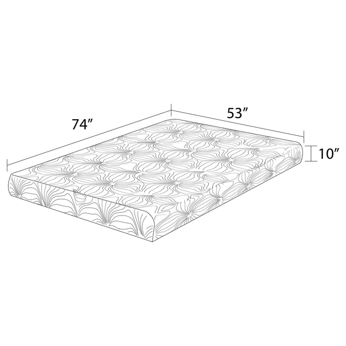 Key 10-inch Full Memory Foam Mattress White