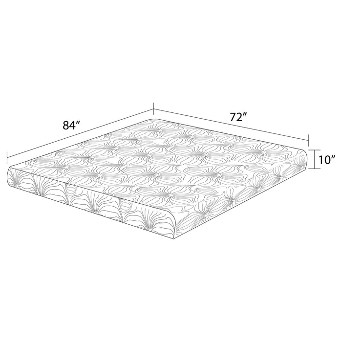 Key 10-inch California King Memory Foam Mattress White