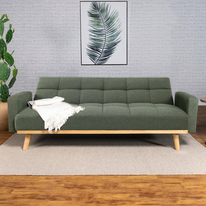 Kourtney Upholstered Tufted Convertible Sofa Bed Sage Green