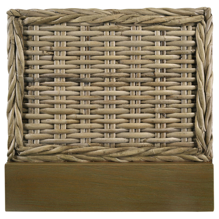 Zyla Woven Rattan Eastern King Panel Headboard Kubu Grey