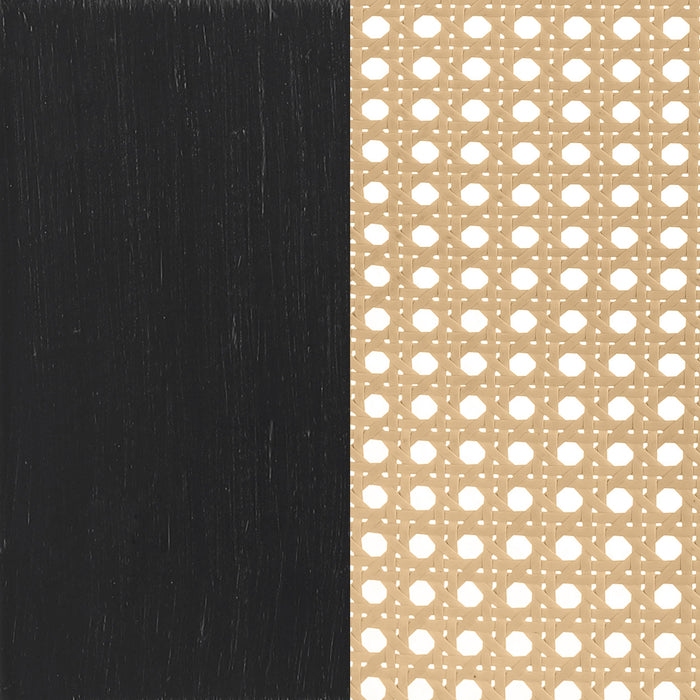 Lanewood Open Cane Webbing Metal Eastern King Bed Black