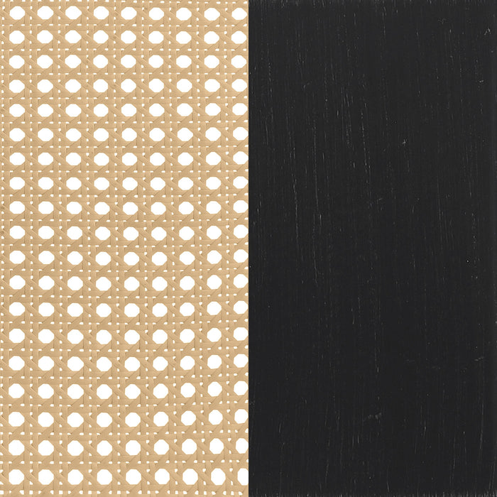 Lanewood Open Cane Webbing Metal Queen Bed Black