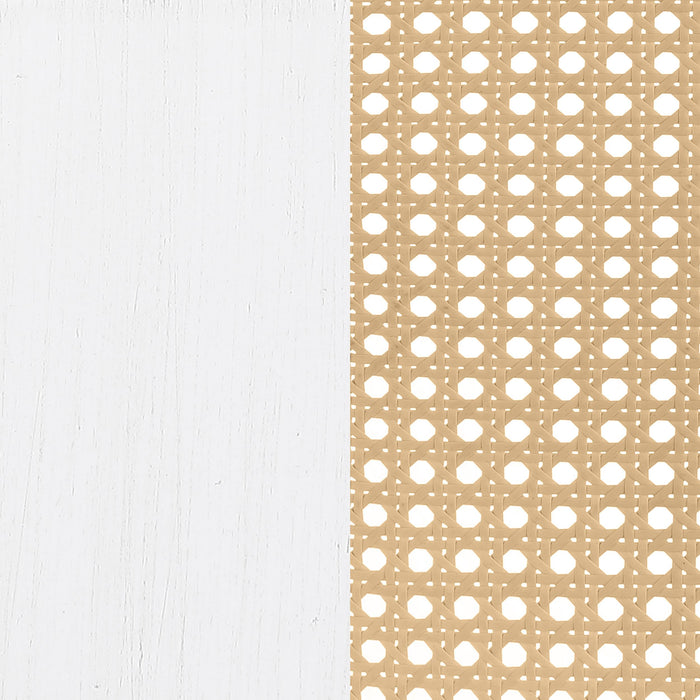 Lanewood Open Cane Webbing Metal Eastern King Bed White