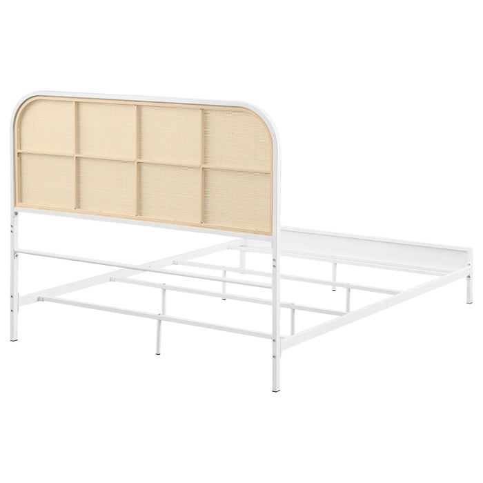 Amherst Radio Weave Rattan Metal Full Bed White
