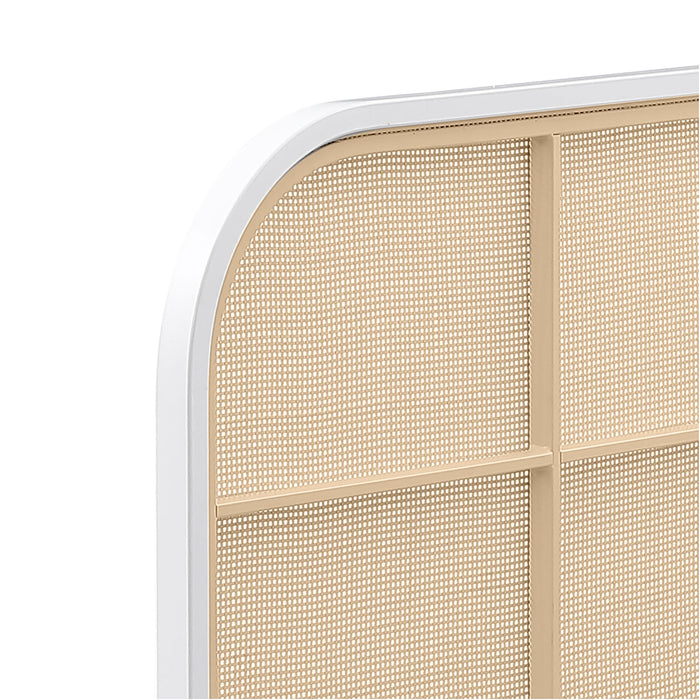 Amherst Radio Weave Rattan Metal Full Bed White