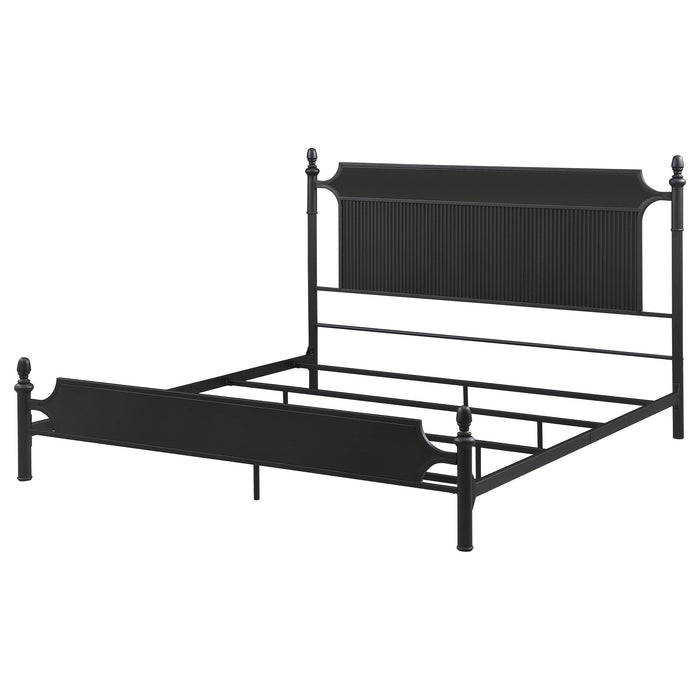 Cameron 51-inch Metal Eastern King Panel Bed Black