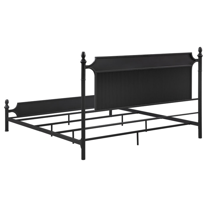 Cameron 51-inch Metal Eastern King Panel Bed Black