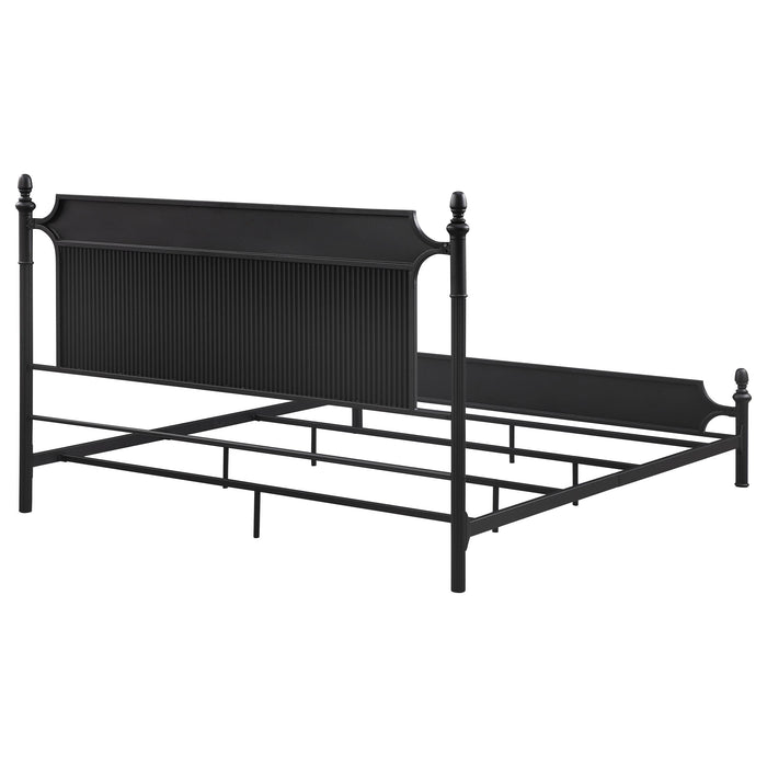Cameron 51-inch Metal Eastern King Panel Bed Black