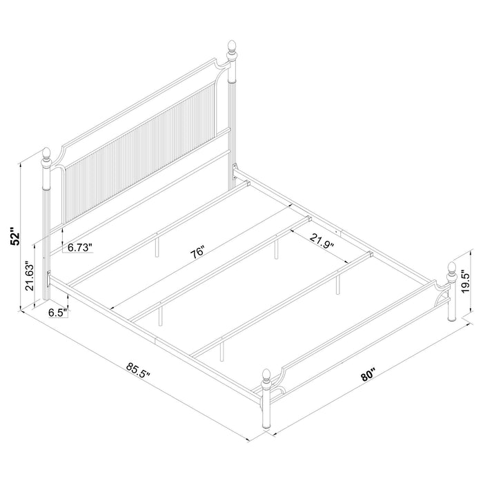Cameron 51-inch Metal Eastern King Panel Bed Black