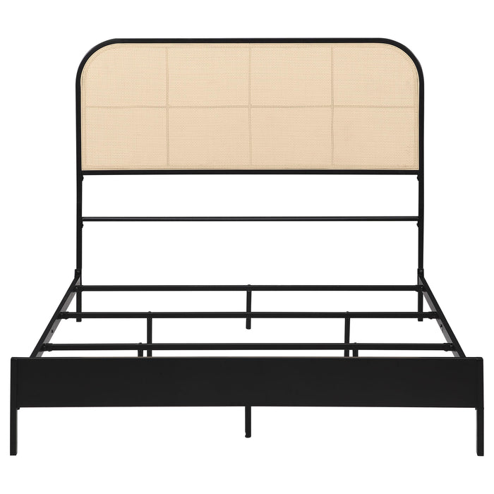 Amherst Radio Weave Rattan Metal Full Bed Black