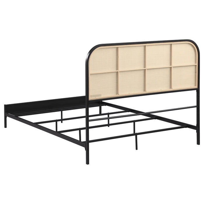 Amherst Radio Weave Rattan Metal Full Bed Black