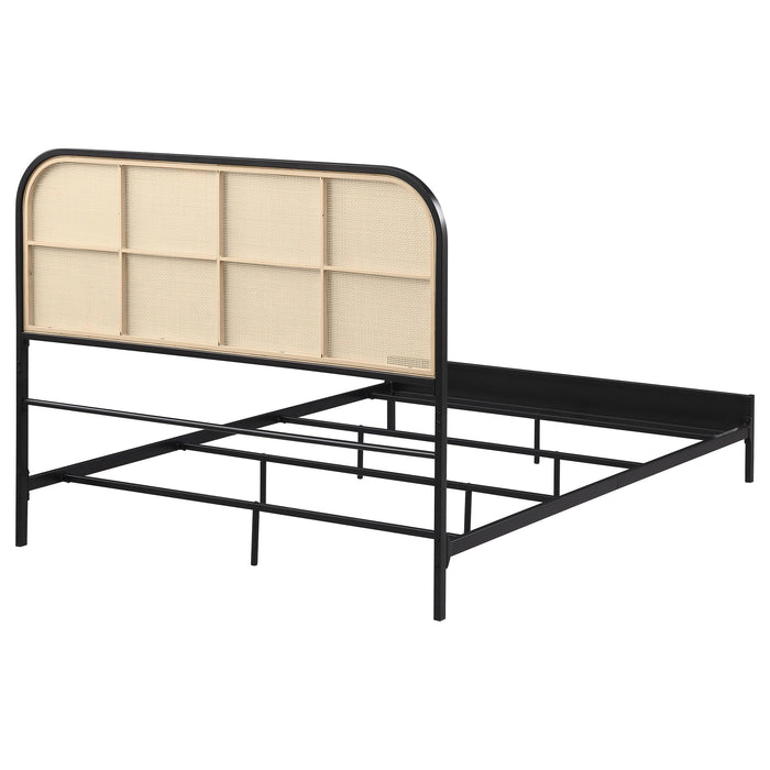 Amherst Radio Weave Rattan Metal Full Bed Black