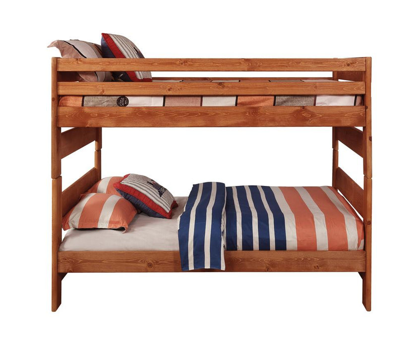 Wrangle Hill Wood Full Over Full Bunk Bed Amber Wash