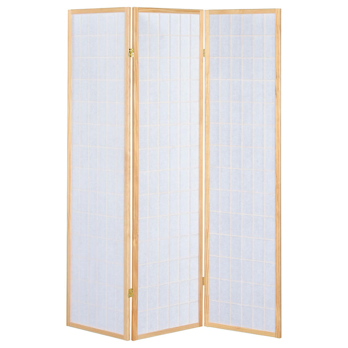 Carrie 3-Panel Room Divider Folding Shoji Screen Natural