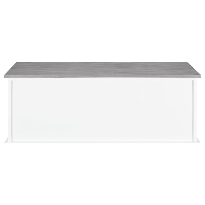 Alma 3-drawer Storage Bench White and Weathered Grey