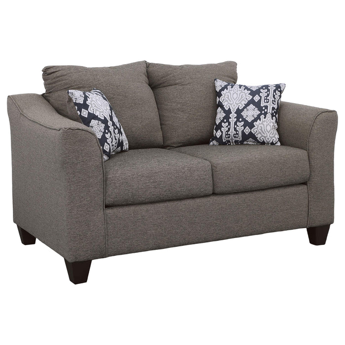 Salizar 2-piece Upholstered Flared Arm Sofa Set Grey