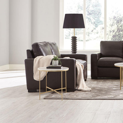 Boardmead Upholstered Track Arm Loveseat Dark Brown