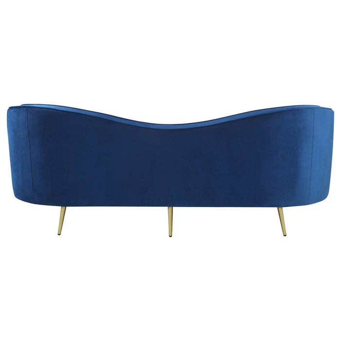 Sophia Upholstered Channel Tufted Sofa Blue