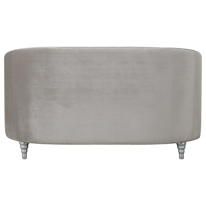 Avonlea Upholstered Sloped Arm Loveseat Grey Velvet